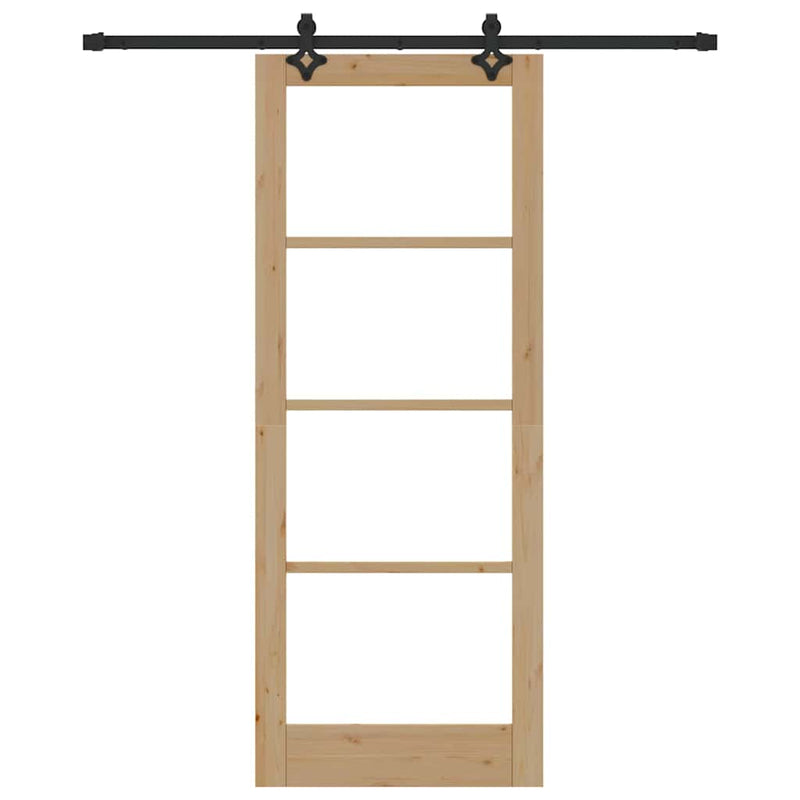 vidaXL Csúszóajtó ORKDAL Barna 83 x 211 cm Fa és fém