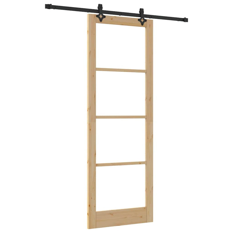 vidaXL Csúszóajtó ORKDAL Barna 83 x 232 cm Fa és fém