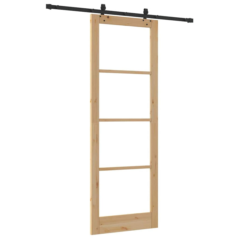 vidaXL Csúszóajtó ORKDAL Barna 83 x 232 cm Fa és fém