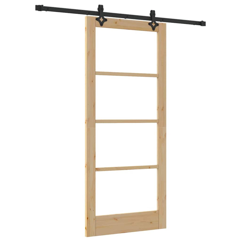 vidaXL Csúszóajtó ORKDAL Barna 86 x 198.5 cm Fa és fém