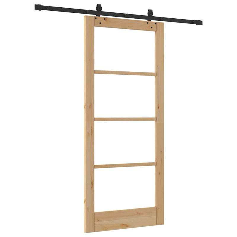 vidaXL Csúszóajtó ORKDAL Barna 86 x 198.5 cm Fa és fém