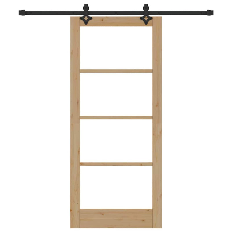 vidaXL Csúszóajtó ORKDAL Barna 86 x 198.5 cm Fa és fém