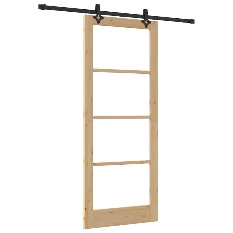 vidaXL Csúszóajtó ORKDAL Barna 86 x 211 cm Fa és fém