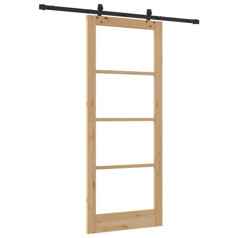vidaXL Csúszóajtó ORKDAL Barna 86 x 211 cm Fa és fém