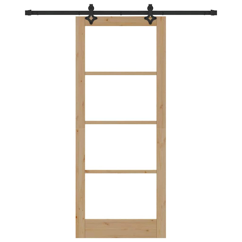 vidaXL Csúszóajtó ORKDAL Barna 86 x 211 cm Fa és fém