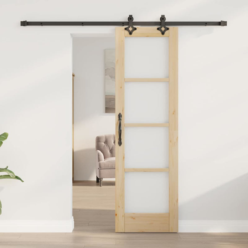 vidaXL Csúszóajtó ORKDAL Barna 61 x 198.5 cm Fa és fém