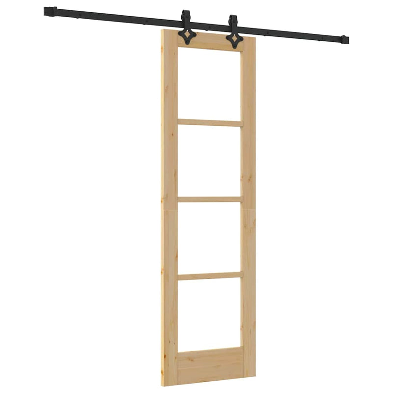 vidaXL Csúszóajtó ORKDAL Barna 61 x 198.5 cm Fa és fém