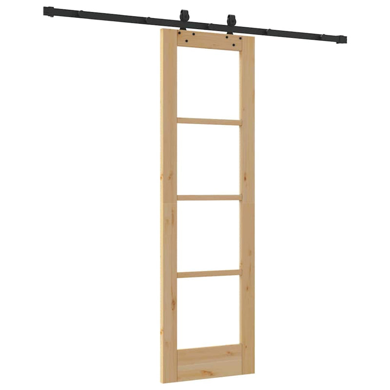 vidaXL Csúszóajtó ORKDAL Barna 61 x 198.5 cm Fa és fém