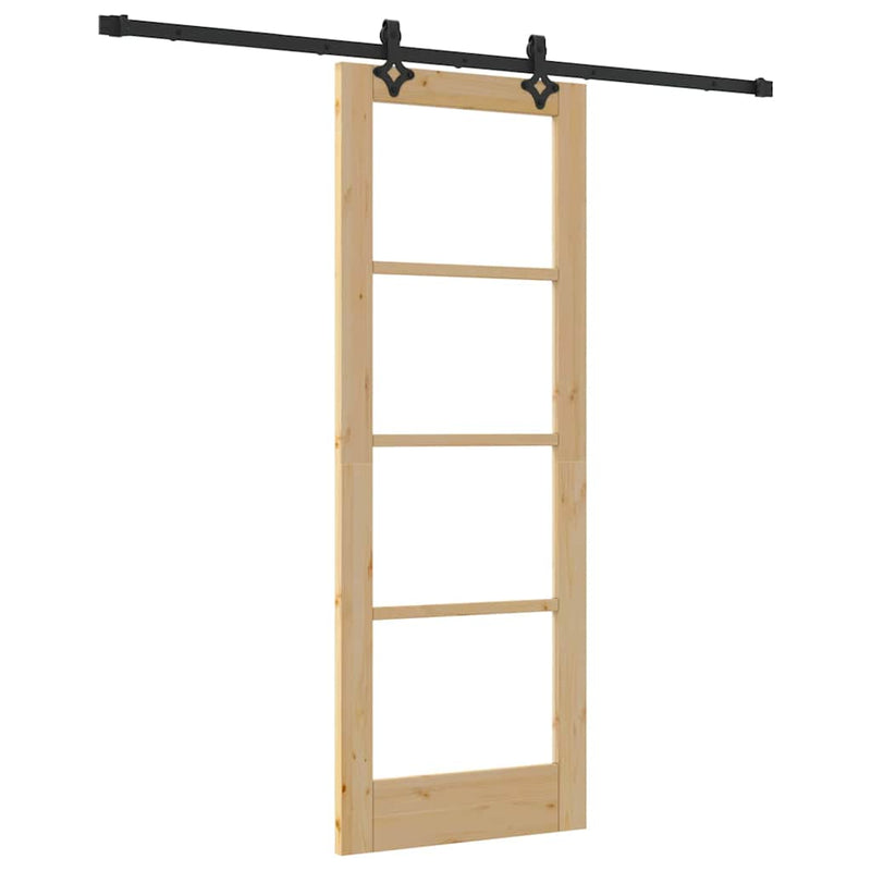 vidaXL Csúszóajtó ORKDAL Barna 73.5 x 198.5 cm Fa és fém