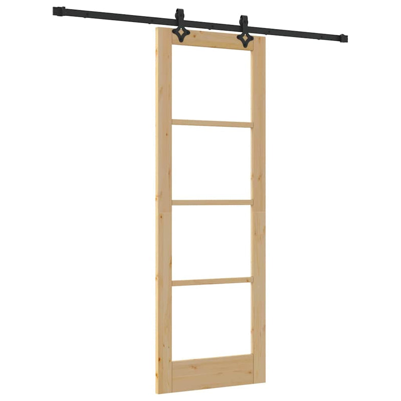 vidaXL Csúszóajtó ORKDAL Barna 73.5 x 211 cm Fa és fém