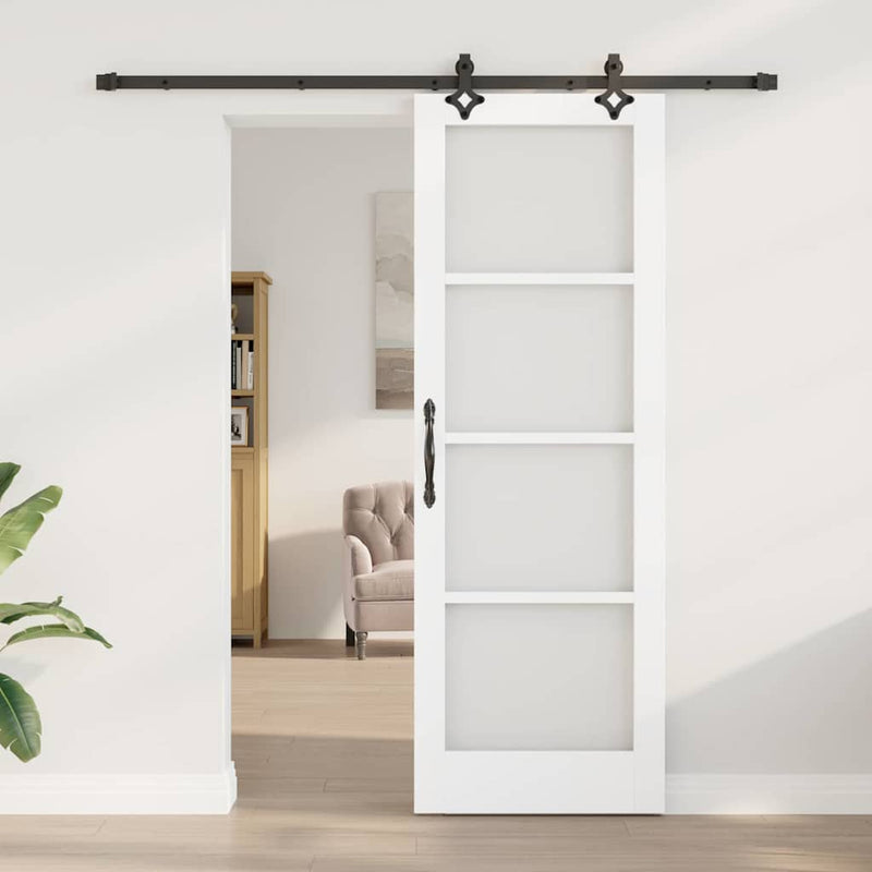 vidaXL Csúszóajtó ORKDAL Fehér 73.5 x 211 cm Fa és fém