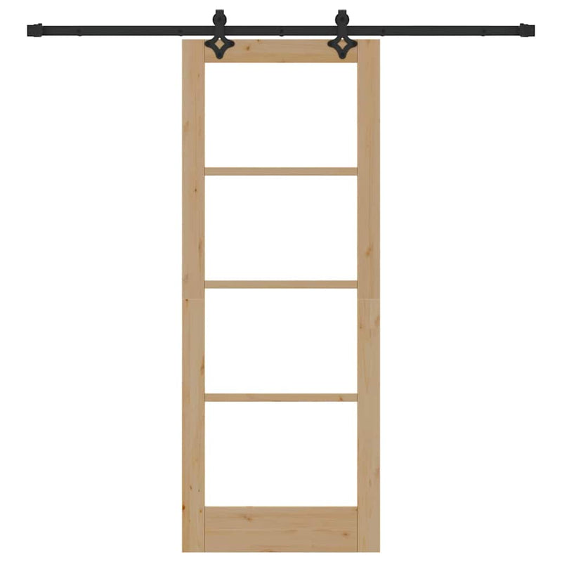 vidaXL Csúszóajtó ORKDAL Barna 78 x 202 cm Fa és fém