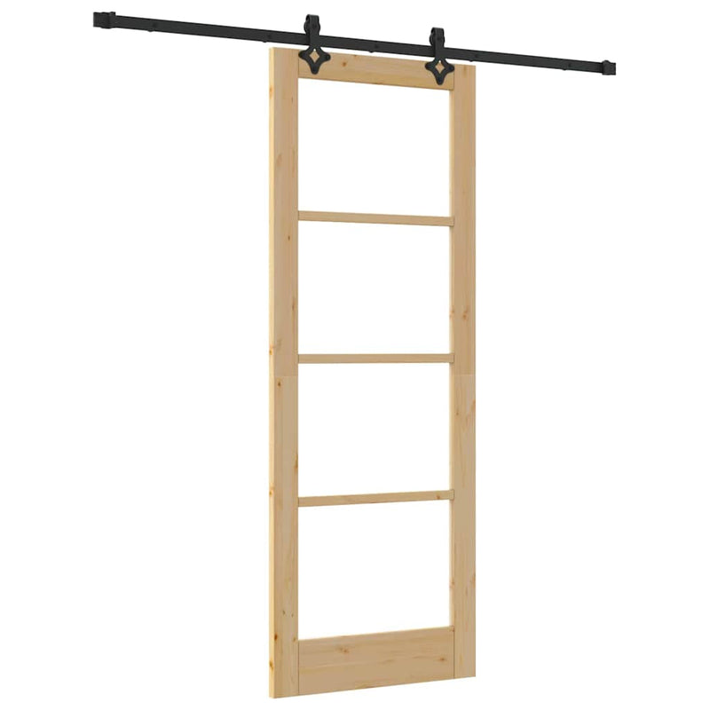vidaXL Csúszóajtó ORKDAL Barna 78 x 211 cm Fa és fém