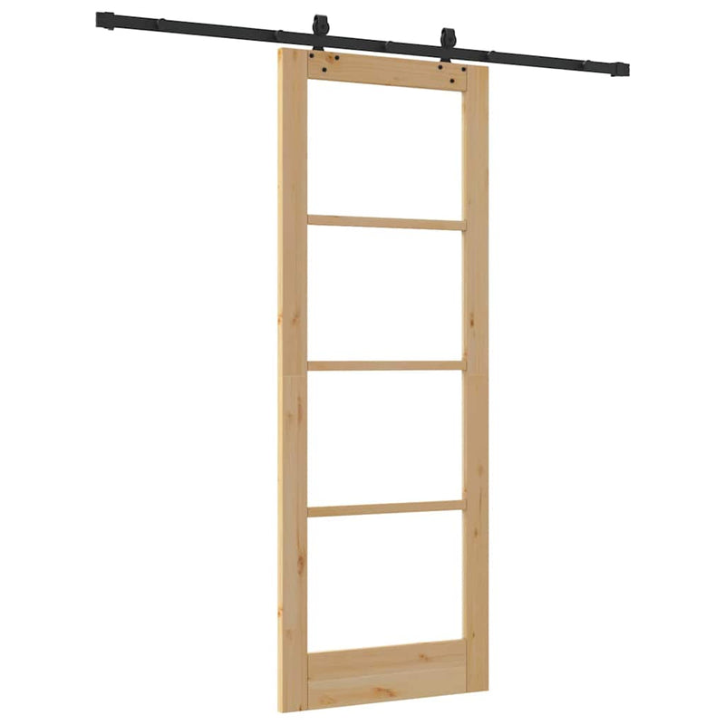 vidaXL Csúszóajtó ORKDAL Barna 78 x 211 cm Fa és fém
