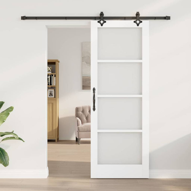 vidaXL Csúszóajtó ORKDAL Fehér 78 x 211 cm Fa és fém