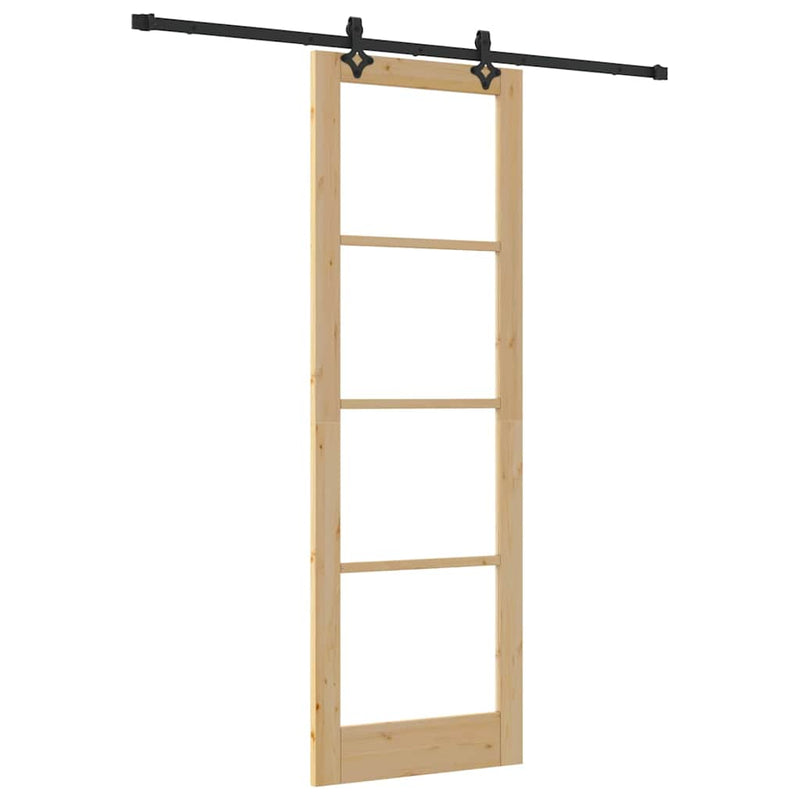 vidaXL Csúszóajtó ORKDAL Barna 78 x 232 cm Fa és fém