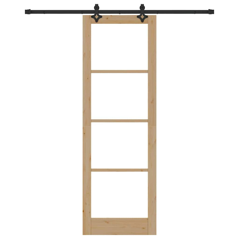 vidaXL Csúszóajtó ORKDAL Barna 78 x 232 cm Fa és fém