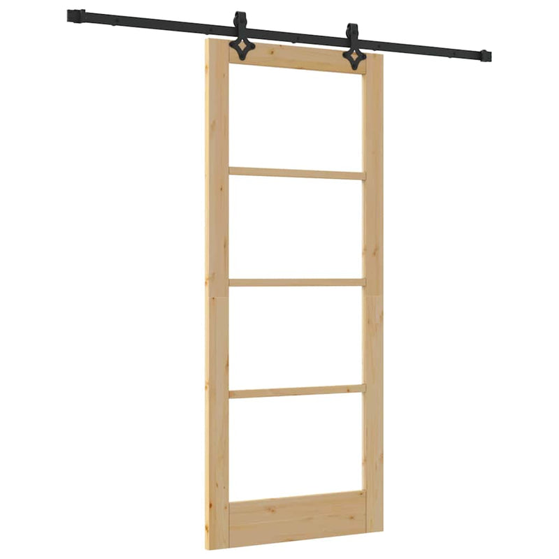 vidaXL Csúszóajtó ORKDAL Barna 83 x 202 cm Fa és fém
