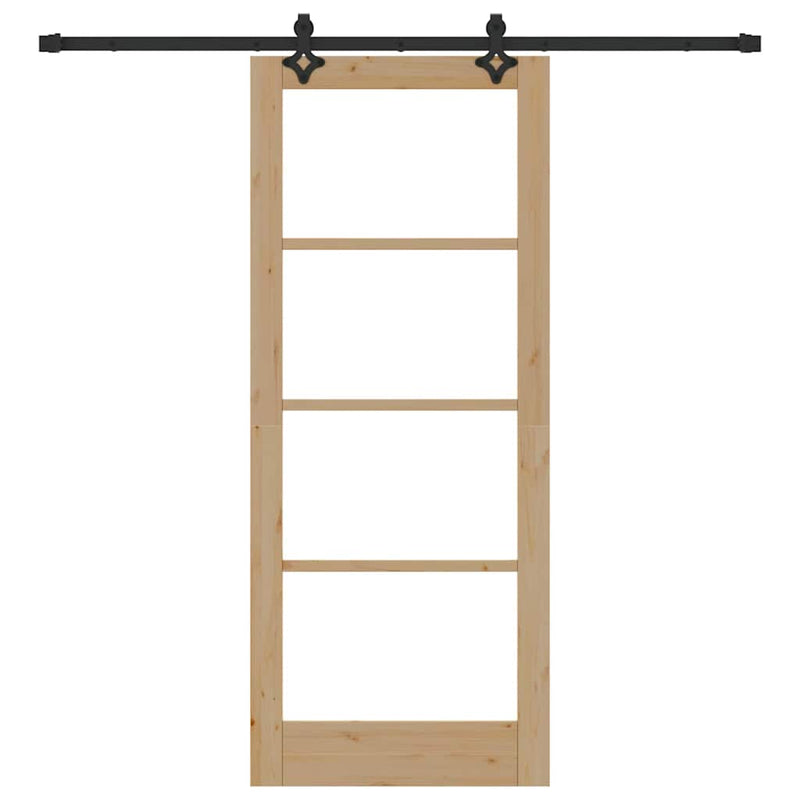 vidaXL Csúszóajtó ORKDAL Barna 83 x 202 cm Fa és fém