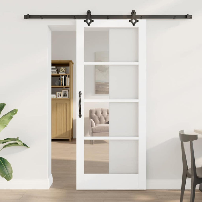 vidaXL Csúszóajtó ORKDAL Fehér 83 x 202 cm Fa és fém