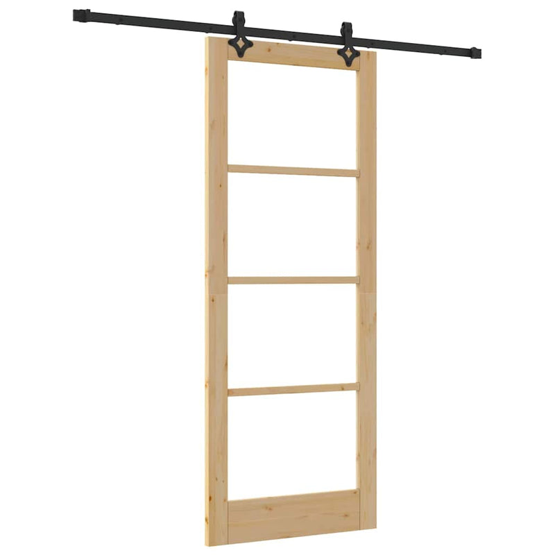 vidaXL Csúszóajtó ORKDAL Barna 83 x 211 cm Fa és fém
