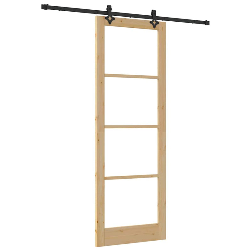 vidaXL Csúszóajtó ORKDAL Barna 83 x 232 cm Fa és fém