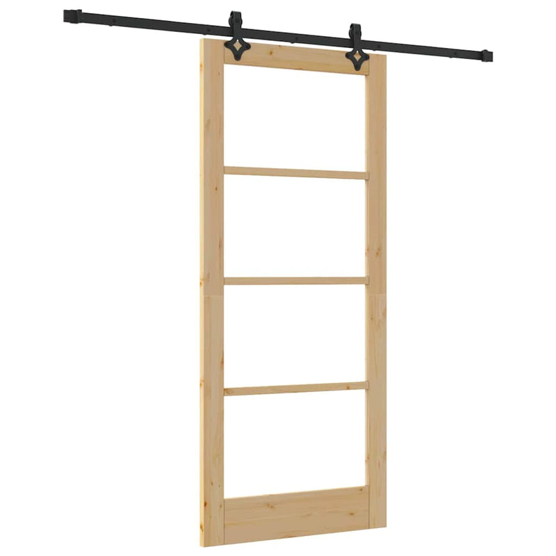 vidaXL Csúszóajtó ORKDAL Barna 86 x 198.5 cm Fa és fém