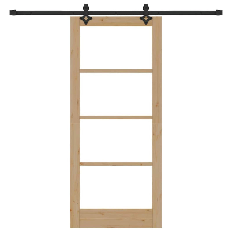 vidaXL Csúszóajtó ORKDAL Barna 86 x 198.5 cm Fa és fém