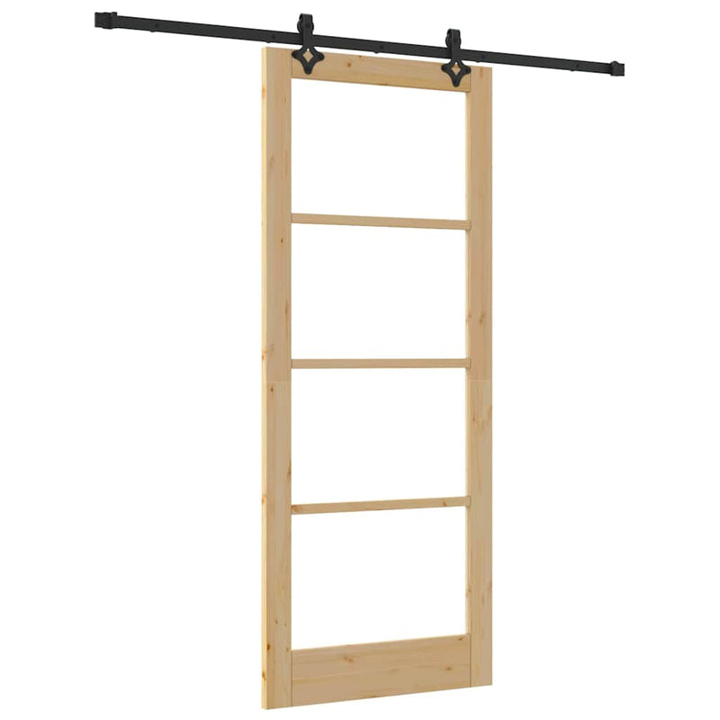 vidaXL Csúszóajtó ORKDAL Barna 86 x 211 cm Fa és fém