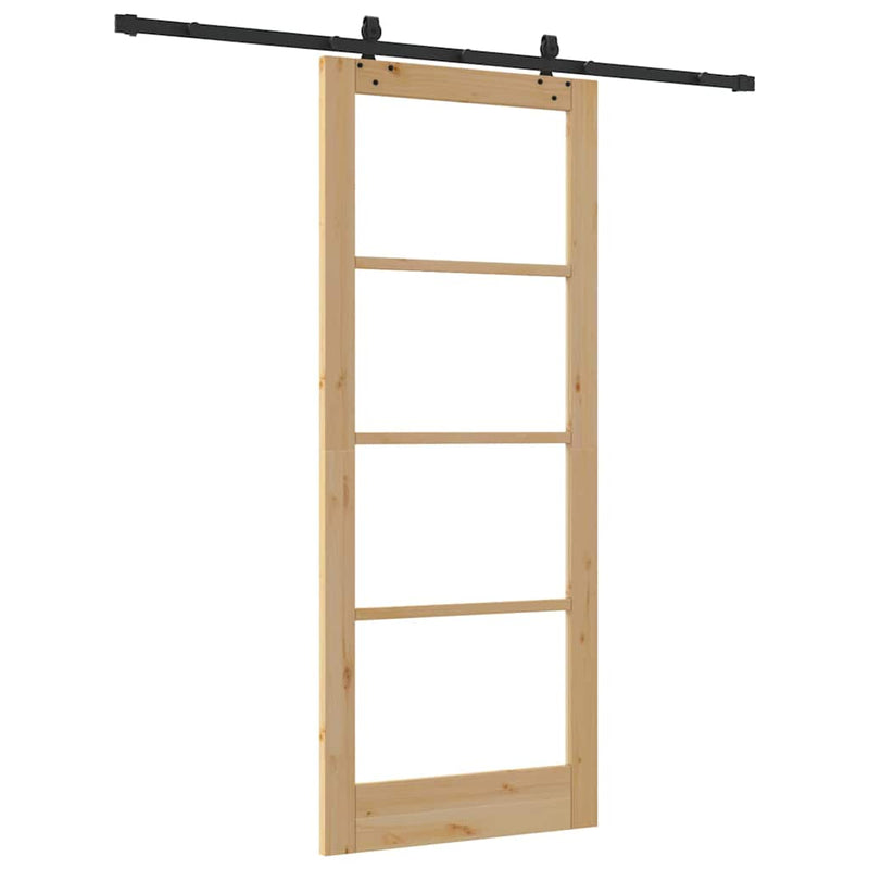 vidaXL Csúszóajtó ORKDAL Barna 86 x 211 cm Fa és fém