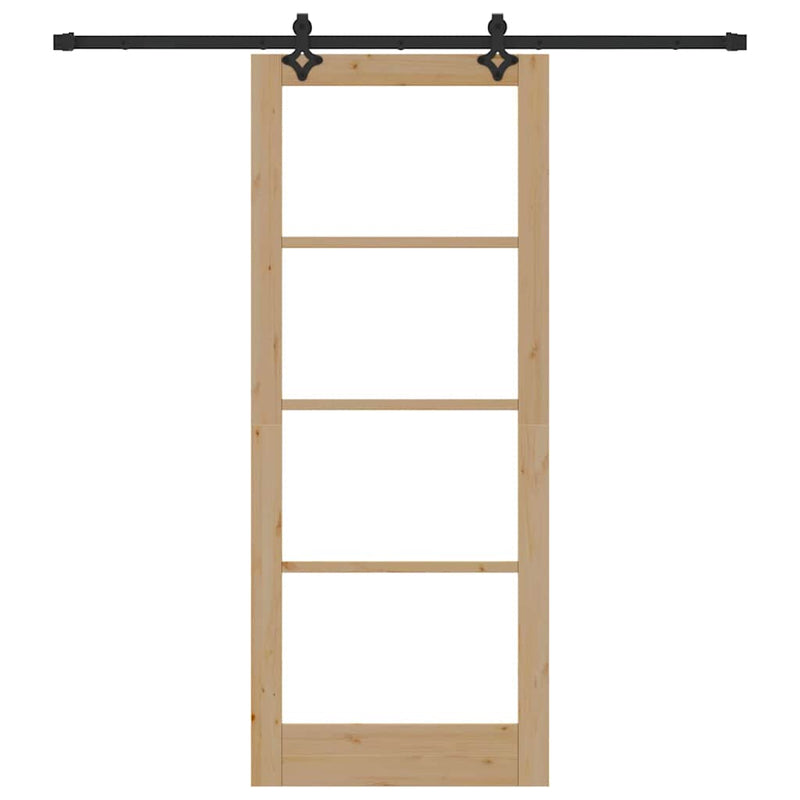vidaXL Csúszóajtó ORKDAL Barna 86 x 211 cm Fa és fém