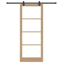 vidaXL Csúszó ajtó ORKDAL Természetes és fekete 93 x 232 cm