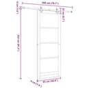 vidaXL Csúszó ajtó ORKDAL Természetes és fekete 93 x 232 cm