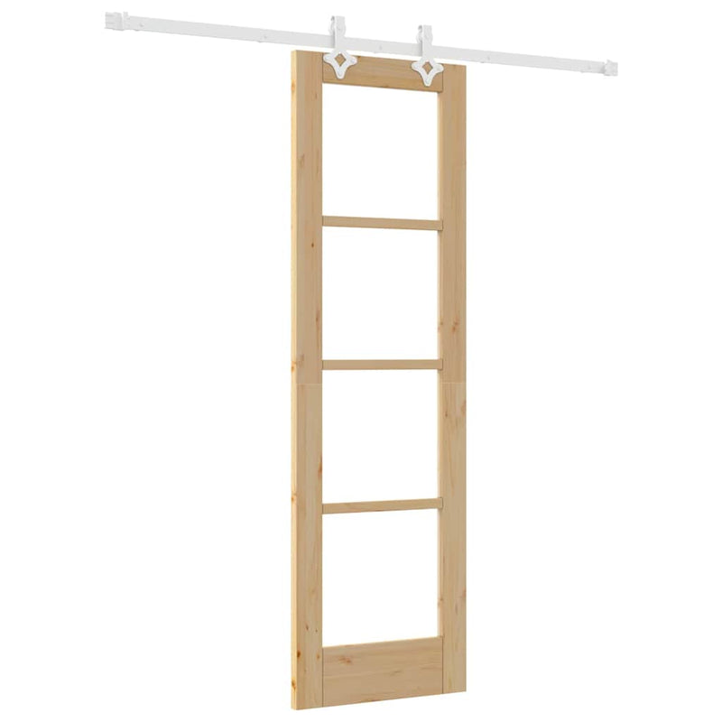 vidaXL Csúszóajtó Barna 61 x 198.5 cm Fa és fém
