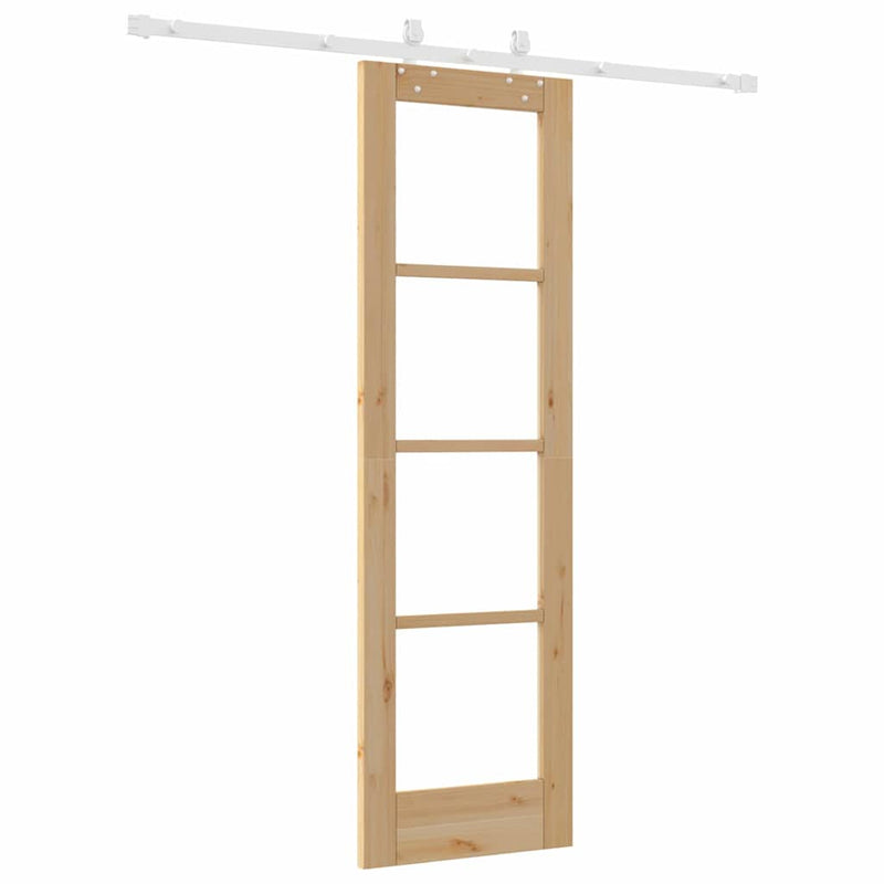 vidaXL Csúszóajtó Barna 61 x 198.5 cm Fa és fém