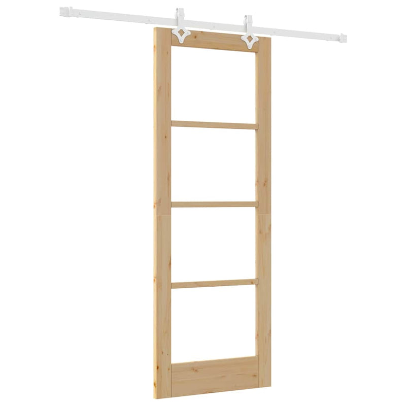 vidaXL Csúszóajtó Barna 73.5 x 198.5 cm Fa és fém