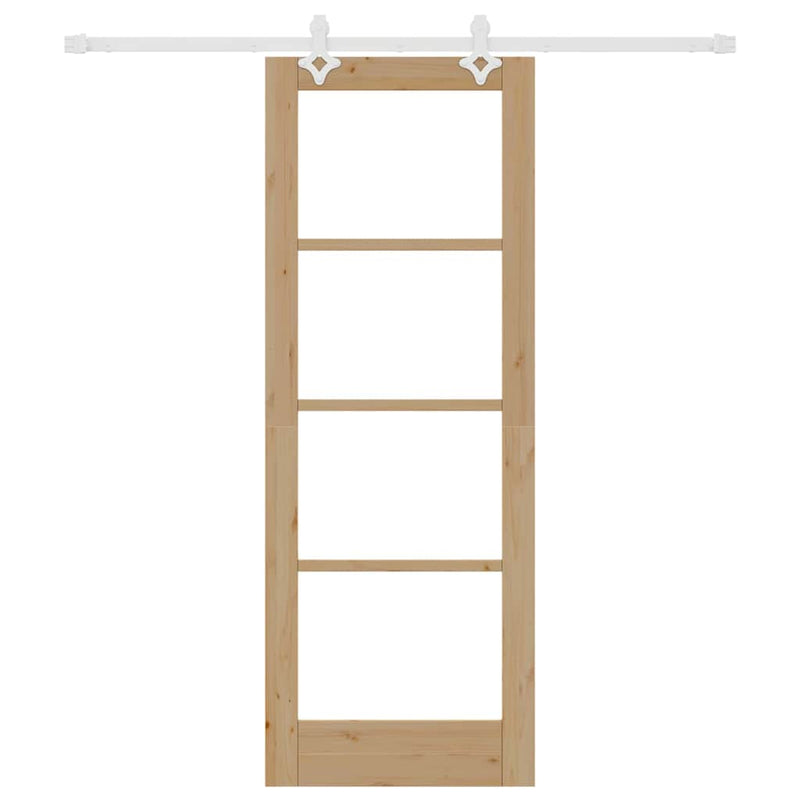 vidaXL Csúszóajtó Barna 73.5 x 198.5 cm Fa és fém
