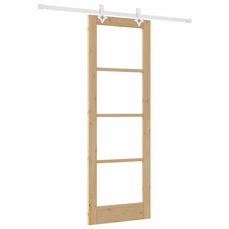 vidaXL Csúszóajtó Barna 73.5 x 211 cm Fa és fém