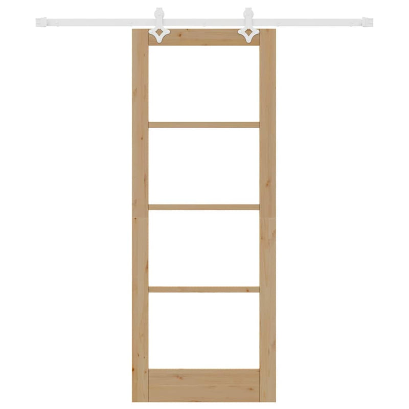 vidaXL Csúszóajtó Barna 78 x 202 cm Fa és fém