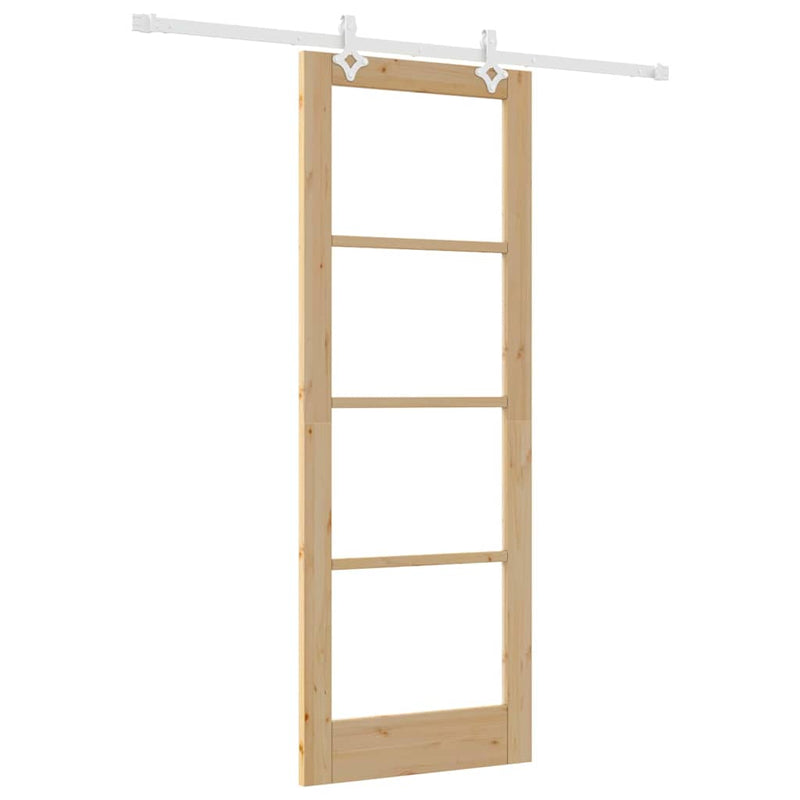 vidaXL Csúszóajtó Barna 78 x 211 cm Fa és fém