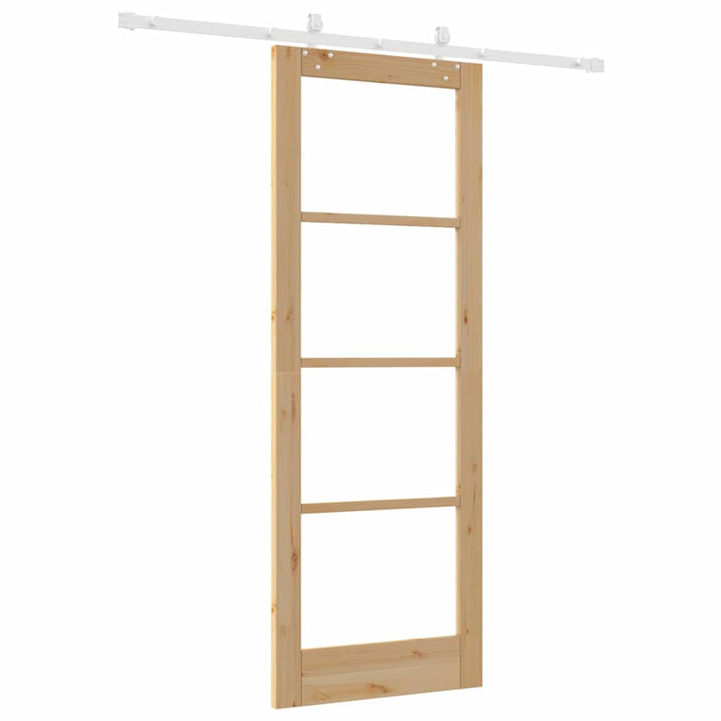 vidaXL Csúszóajtó Barna 78 x 211 cm Fa és fém