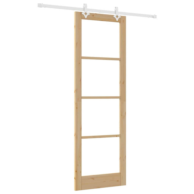 vidaXL Csúszóajtó Barna 78 x 232 cm Fa és fém