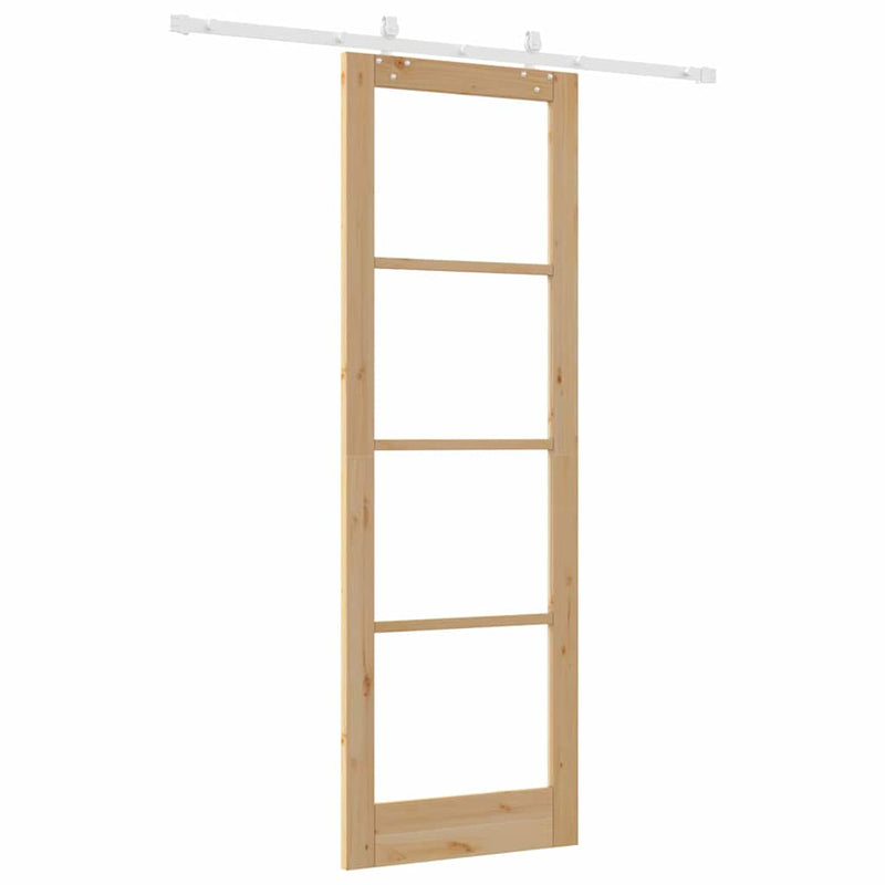 vidaXL Csúszóajtó Barna 78 x 232 cm Fa és fém