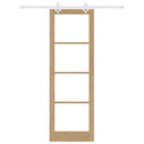 vidaXL Csúszó ajtó Természetes 78 x 232 cm Tömör fenyőfa és üveg