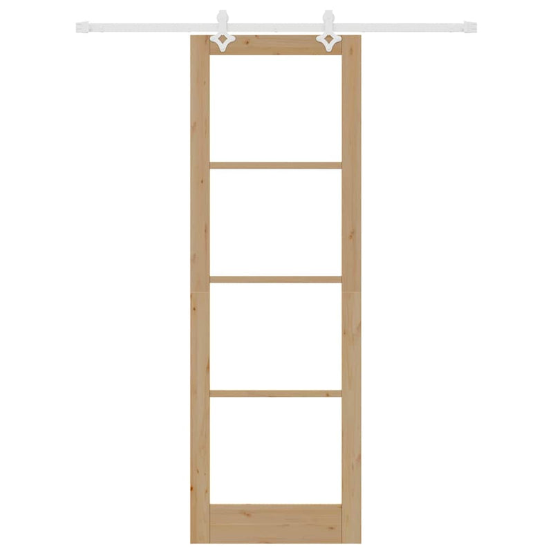 vidaXL Csúszóajtó Barna 78 x 232 cm Fa és fém