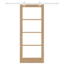vidaXL Csúszó ajtó Természetes 83 x 202 cm Tömör fenyőfa és üveg