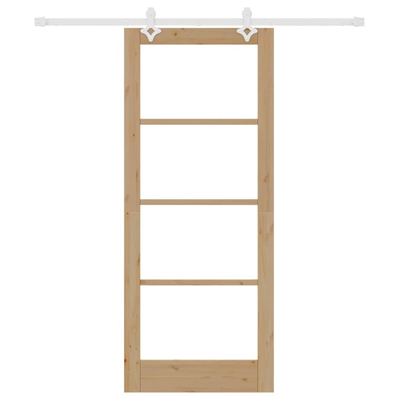 vidaXL Csúszóajtó Barna 83 x 202 cm Fa és fém