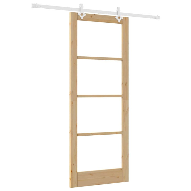 vidaXL Csúszóajtó Barna 83 x 211 cm Fa és fém