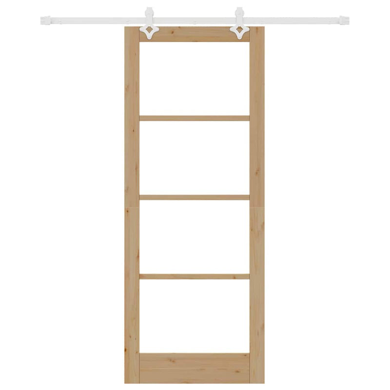vidaXL Csúszóajtó Barna 83 x 211 cm Fa és fém