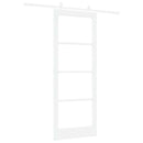 vidaXL Csúszó ajtó Fehér 83 x 211 cm Tömör fenyőfa és üveg